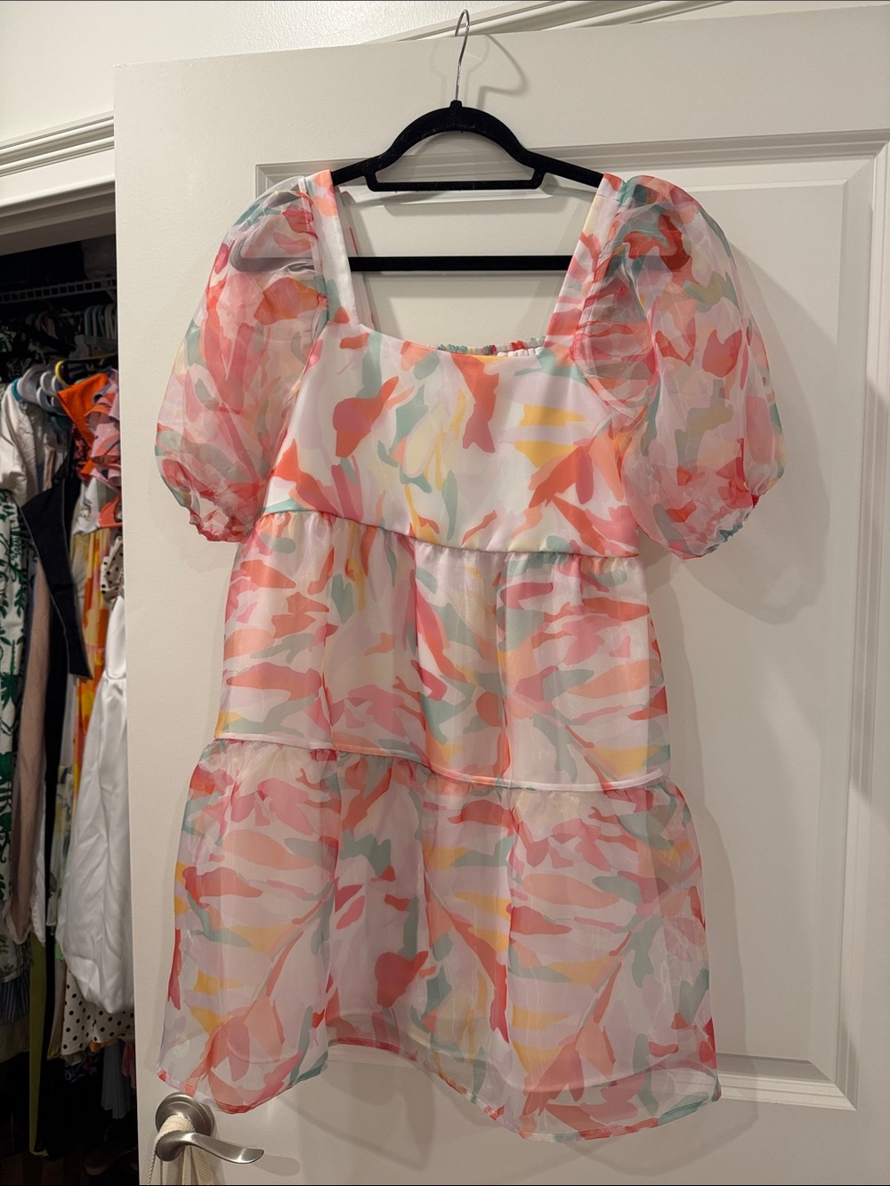 CROSBY by Mollie Burch Waterlilies Floral Shift Dress in Coral, Mint & Yellow